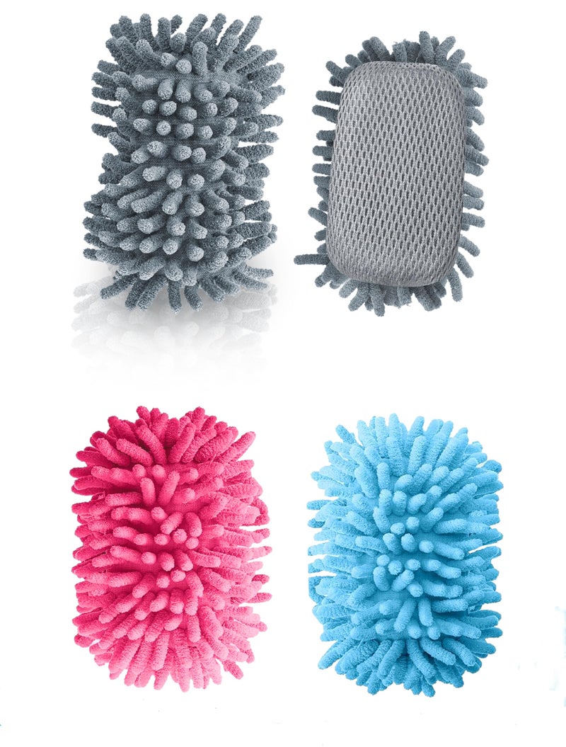 ALEIFLE Microfiber Shag Whiteboard Eraser - Washable Dry Eraser for Whiteboard Markers & Chalk - Classroom, Office, Home Teacher Supplies (4 Pack Mix) - Image 1