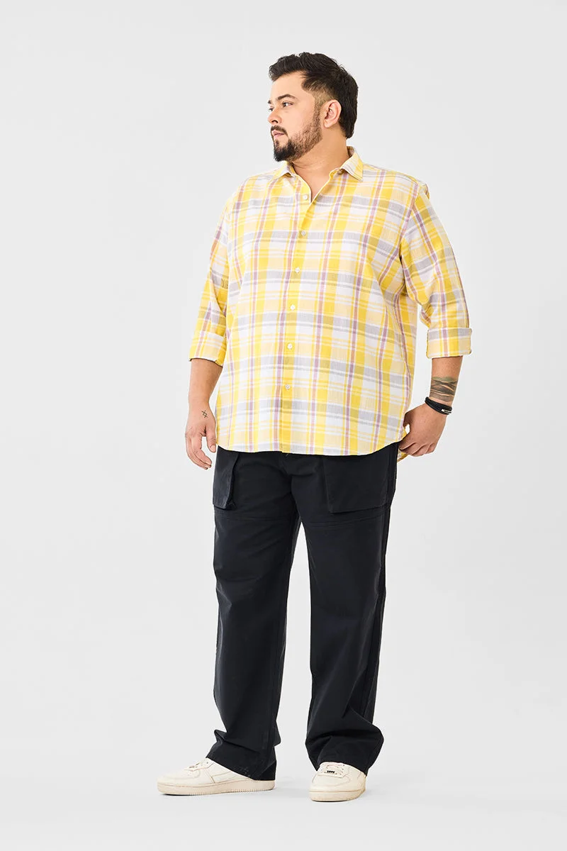 Snitch Black 6 Pocket Plus Size Cargo Pants for Men | Best Price UAE