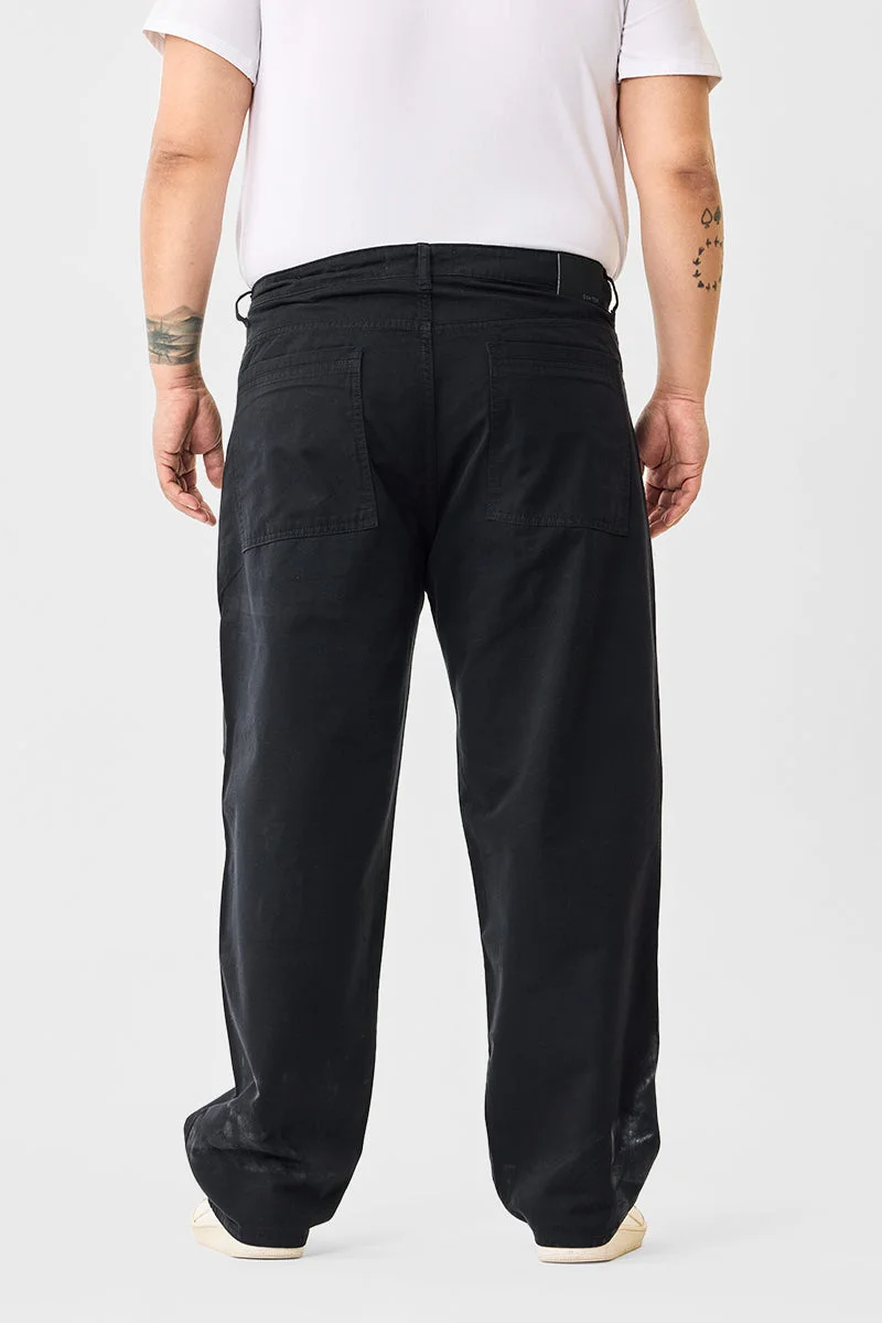 Snitch Black 6 Pocket Plus Size Cargo Pants for Men | Best Price UAE