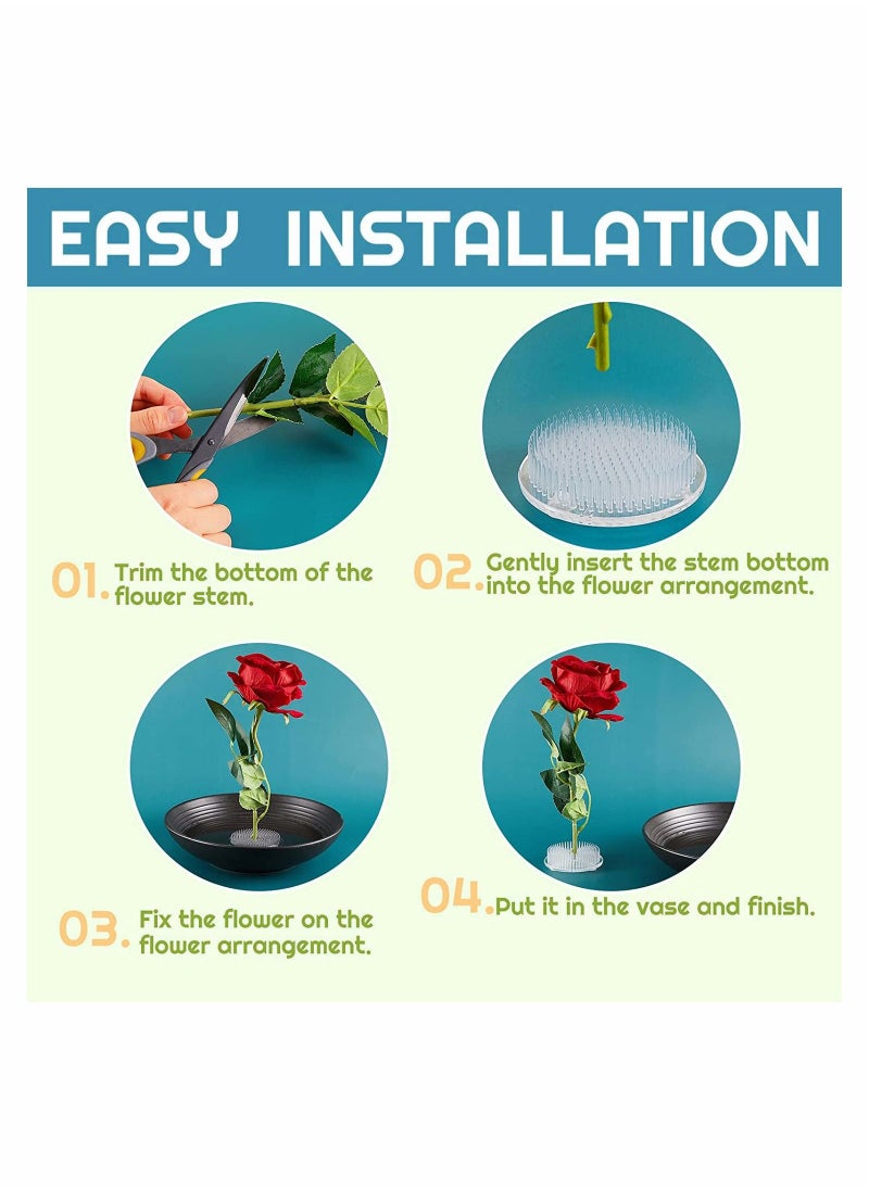 SYOSI Flower Frogs Plastic Floral Vase Round Clear Arranger Tool Pin Holder Apanese Arranging Plant Decoration Fixed Supplies with Bottom Home DIY Craft  - Image 5