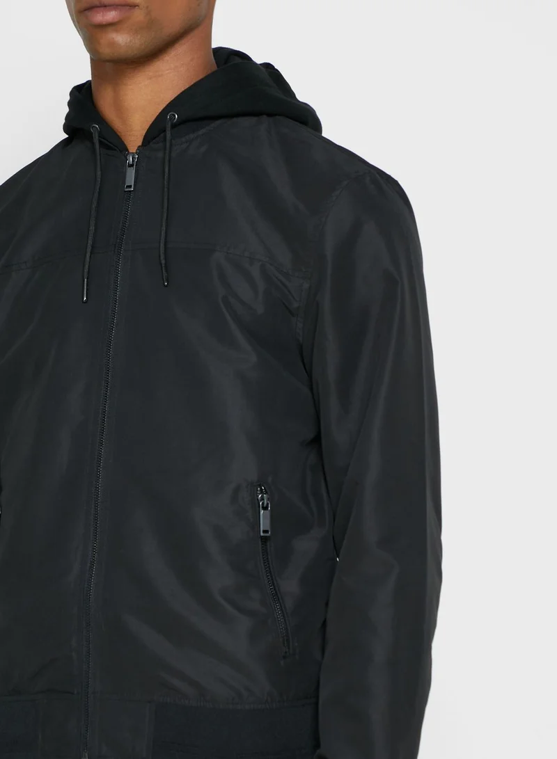 RIVER ISLAND Hooded Bomber Jacket