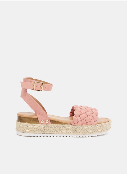 Woven Pattern Platform Sandals