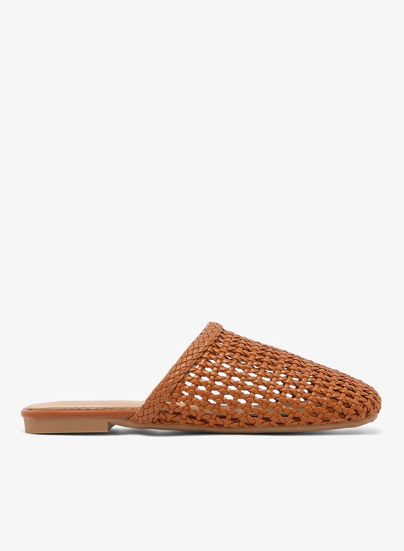 Ginger Net Raffia Material Flats