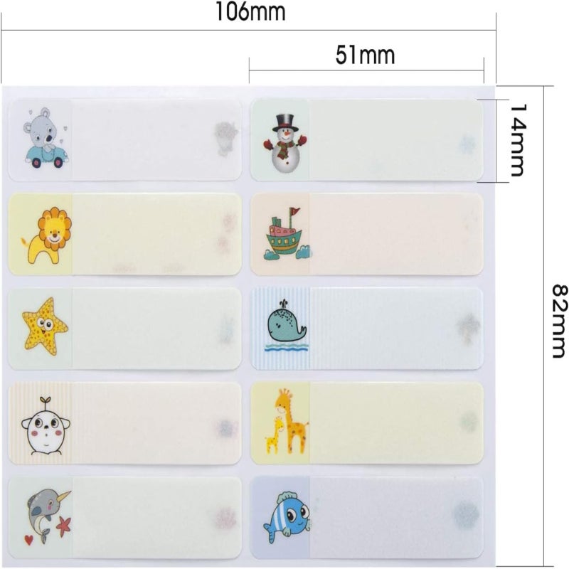 200 pieces of waterproof self-adhesive film for children's item name labels  color - Image 3