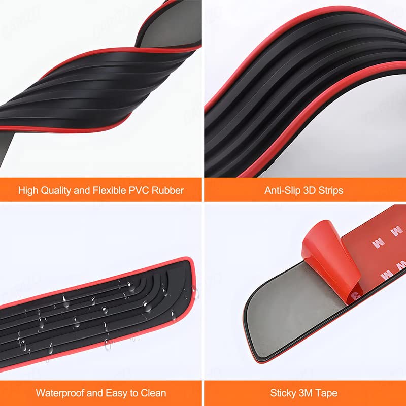 CARIZO Door Sill Plate Protectors Guards Sill Scuff Cover Panel Step Protector (Plain, Black & Red, Pack of 4) Compatible with Tata Harrier - Image 5