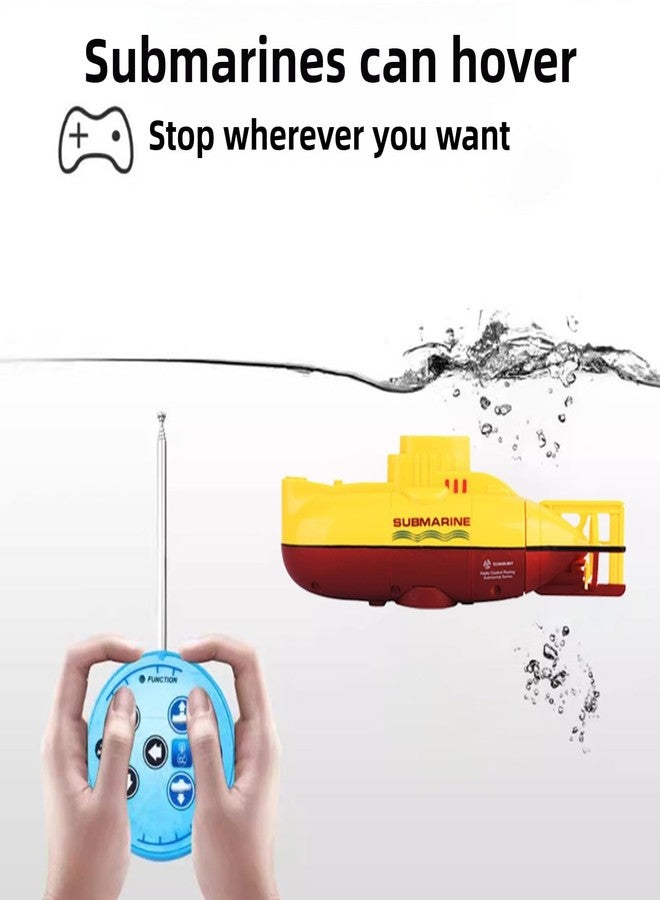 Tsiodot Mini RC Submarine Waterproof Remote Control Boat Underwater Diving Fish Tank Toy for Kids Birthday Gift（Yellow） - Image 2