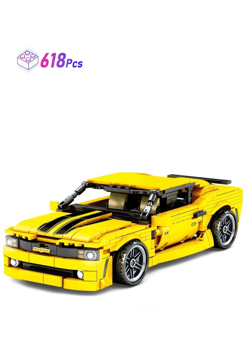 Sembo 8200 - Camero car building blocks - 618 pcs - Yellow - Image 1