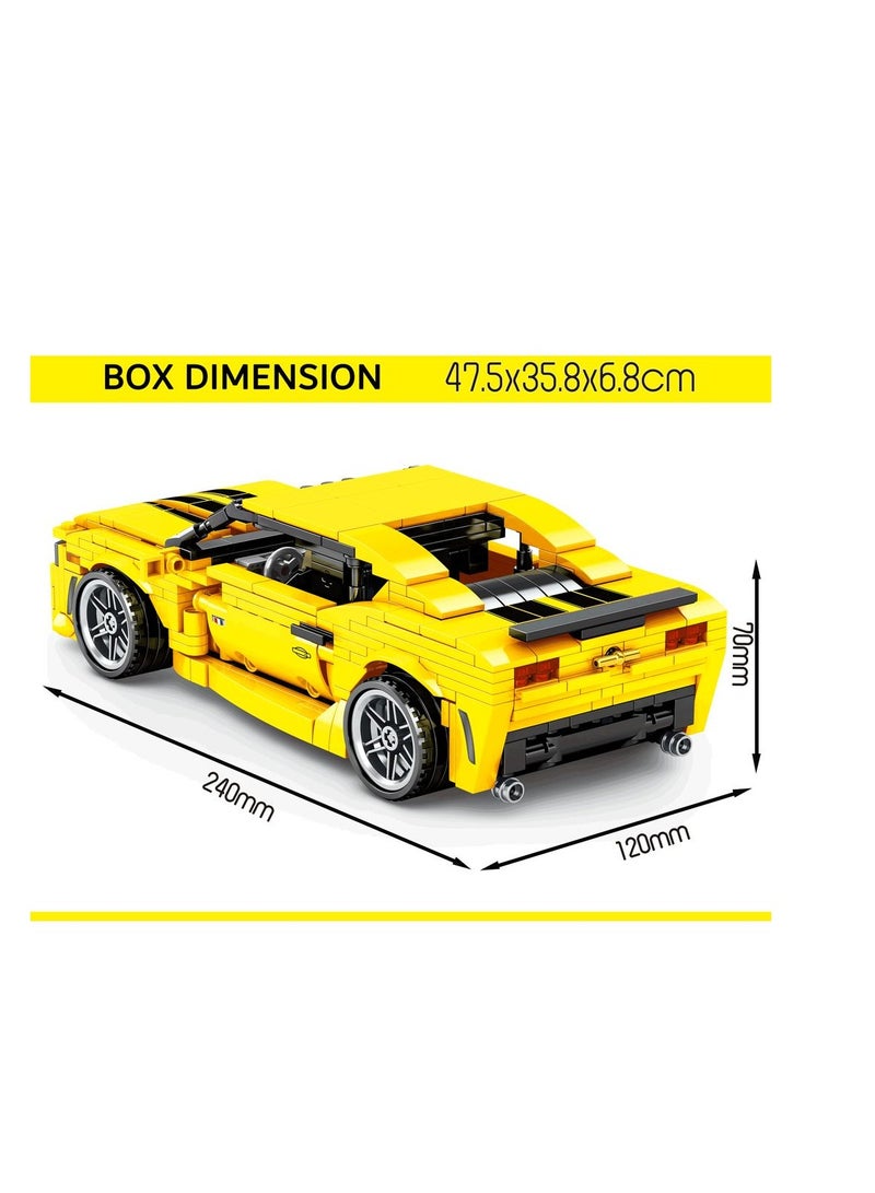 Sembo 8200 - Camero car building blocks - 618 pcs - Yellow - Image 3