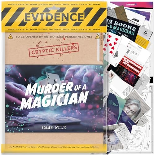 Cryptic Killers Unsolved murder mystery game Cold Case Files Investigation Detective cluesevidence Solve the crime For individuals date nights party groups Murder of a Magician - Image 1