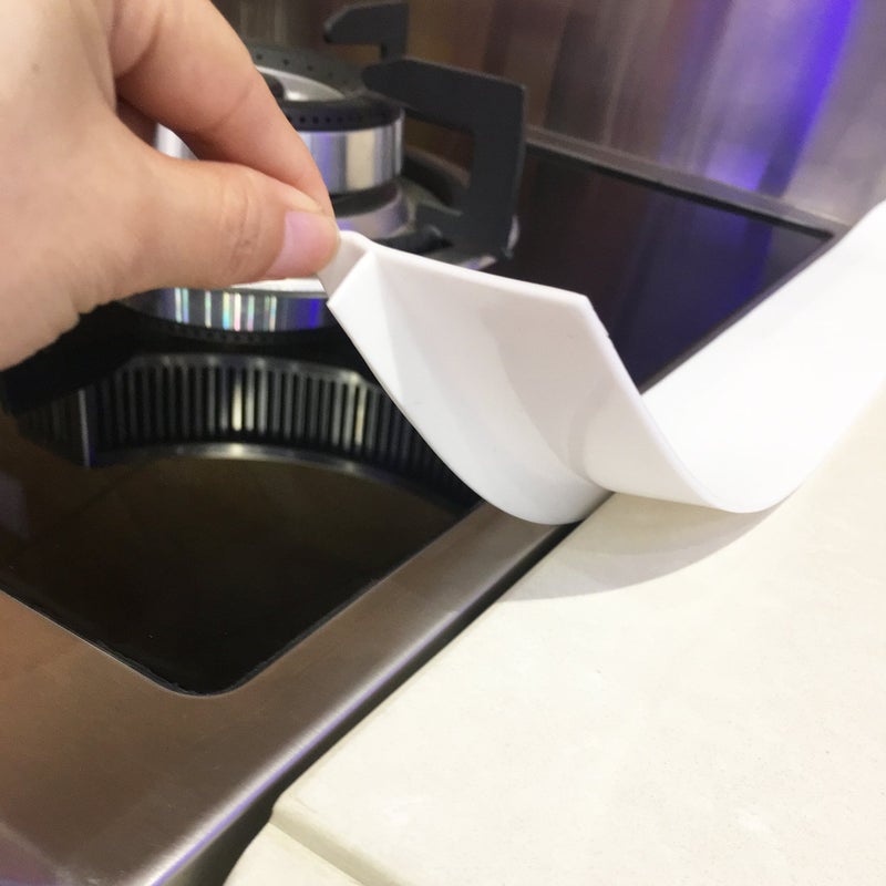 Stove Gap Covers 2PACK Kitchen Silicone Oven Gap Filler  21 Inches Countertop Strips Guard Easy to Clean White