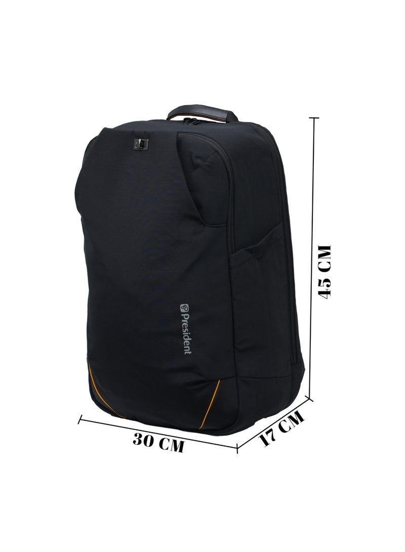 President Unisex slim Backpack durable premium water-resistant shoulder daypack for office business travel college school,( Black ) BPP8099 - Image 4