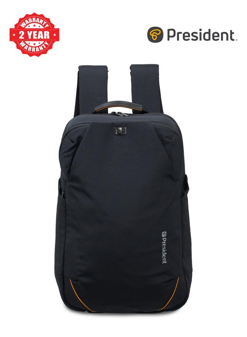 President Unisex slim Backpack durable premium water-resistant shoulder daypack for office business travel college school,( Black ) BPP8099 - Image 1