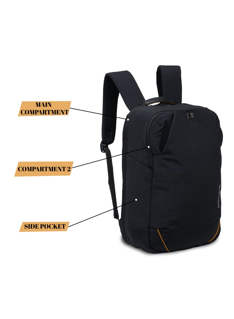 President Unisex slim Backpack durable premium water-resistant shoulder daypack for office business travel college school,( Black ) BPP8099 - Image 3