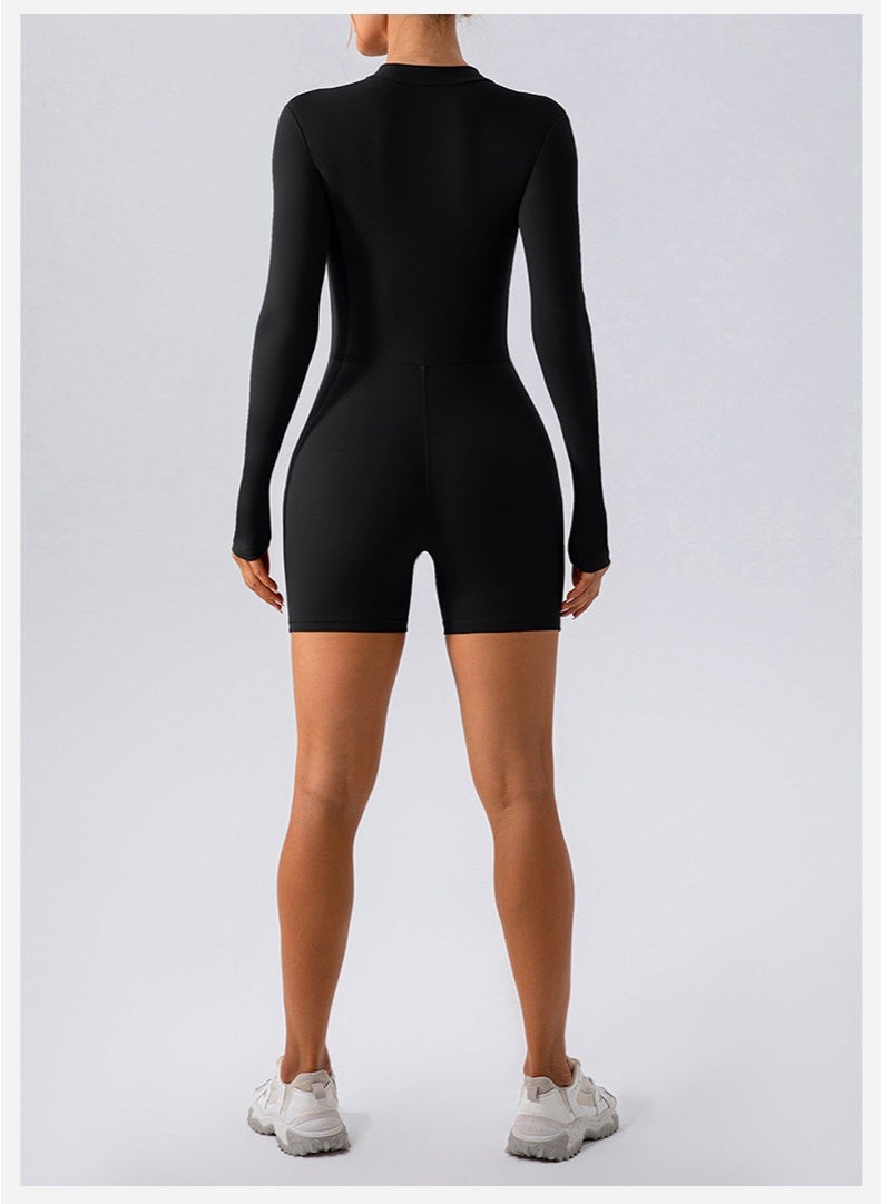 Yoga Set Women's Jumpsuits One-Piece Suit Zipper Long Sleeve Gym Push Up Workout Clothes Fitness Bodysuit Sportswear Tracksuit  - Image 2