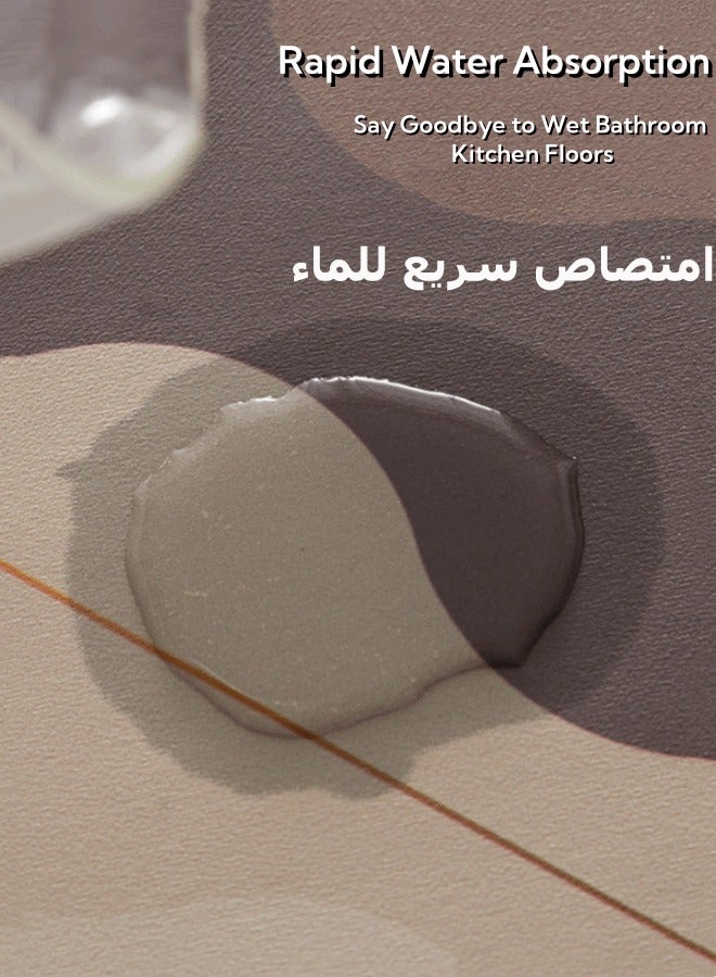 Kitchen Rug Mats Set, 2Pcs Vintage Floor Runner Mats Non-Slip Standing Mats Absorbent Carpets Front of Sink Mats 40x60cm + 40x120cm for Home Kitchen Bathrooms - Image 2