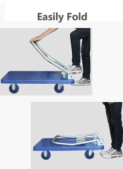 SUNRISE Trolley Folding Platform Truck Hand Truck Foldable Push Cart Dolly With 360 Degree Swivel Wheels For Easy Storage  - Image 3