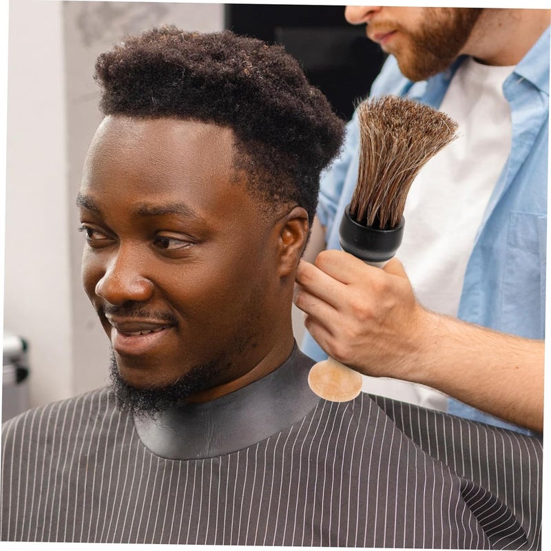 فرشاة غبار الرقبة للحلاقة بمقبض خشبي لإزالة الشعر، أداة تنظيف صالون محمولة خفيفة الوزن - Image 5