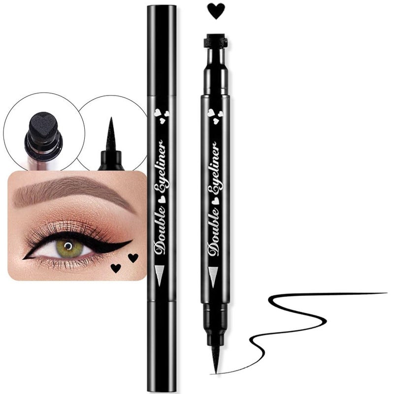 evpct 1Pcs Black Colored Winged Eyeliners Stamp Black Hearts Face Stamps Makeup Eyeliner Eye Stamp Liners Tool Set Kit for Women Waterproof Wing Eyeliner Stamp Figures Tool Wingliner Shapes 04