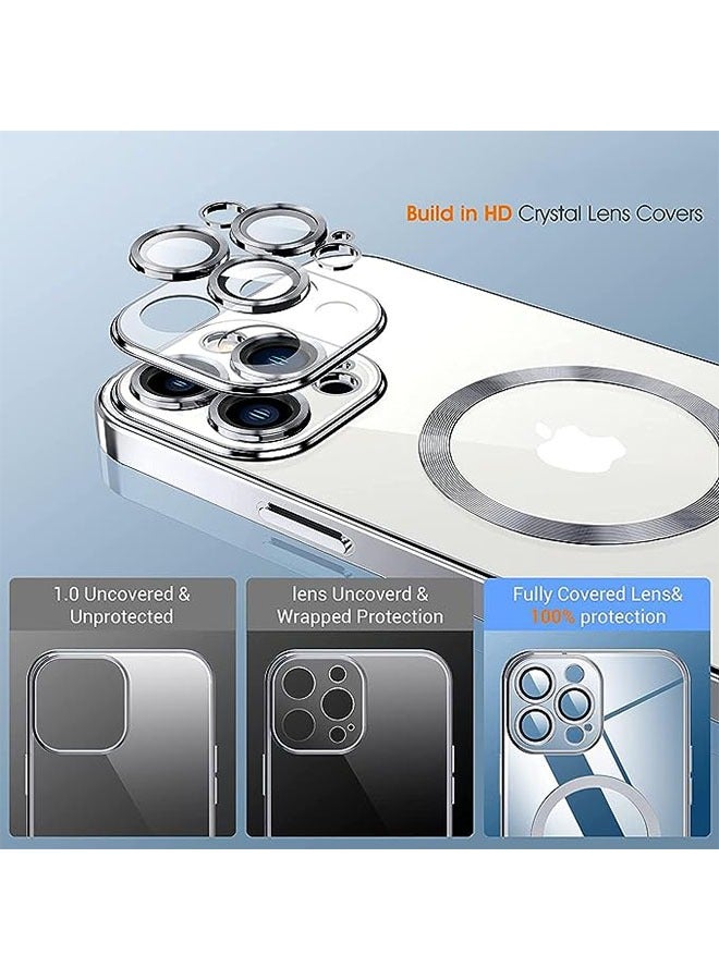 جي أس غطاء لآي فون 15 برو ماكس مطلي ( فضي ) , حماية كاملة من عدسة الكاميرا , متوافق مع Magsafe شحن لاسلكي - Image 3