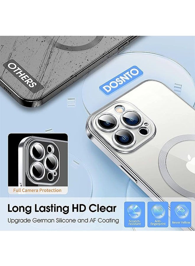 جي أس غطاء لآي فون 15 برو ماكس مطلي ( فضي ) , حماية كاملة من عدسة الكاميرا , متوافق مع Magsafe شحن لاسلكي - Image 5