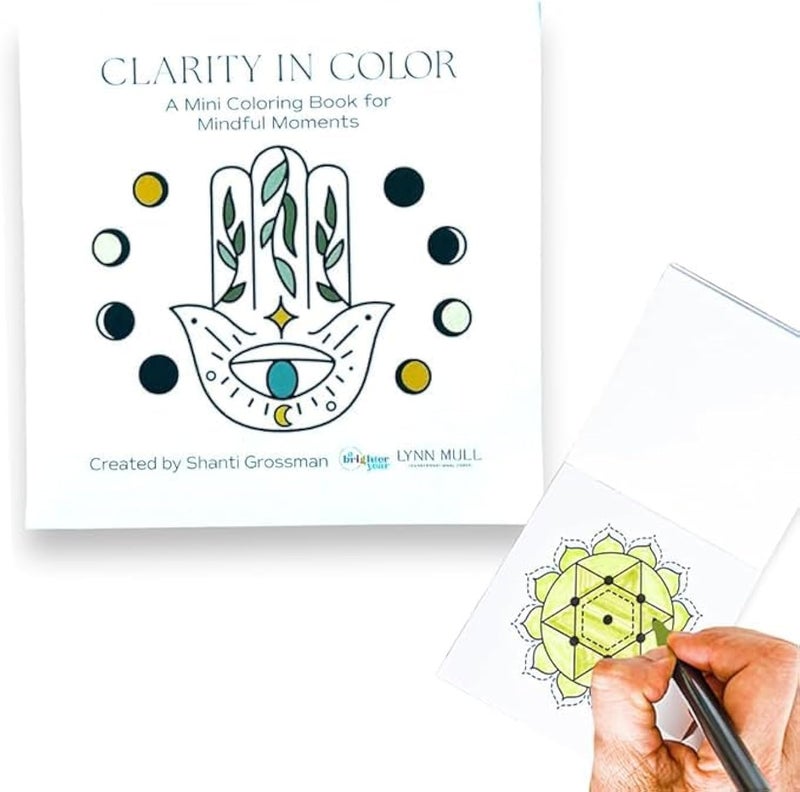 A Brighter Year Clarity in Color Mini Coloring Book Pocket Size Small Gifts for Men, Women, Teen, Child, Woo-woo, Yoga, Crystal 3x3 inches Travel Size Coloring Book, 50 Pages - Image 1