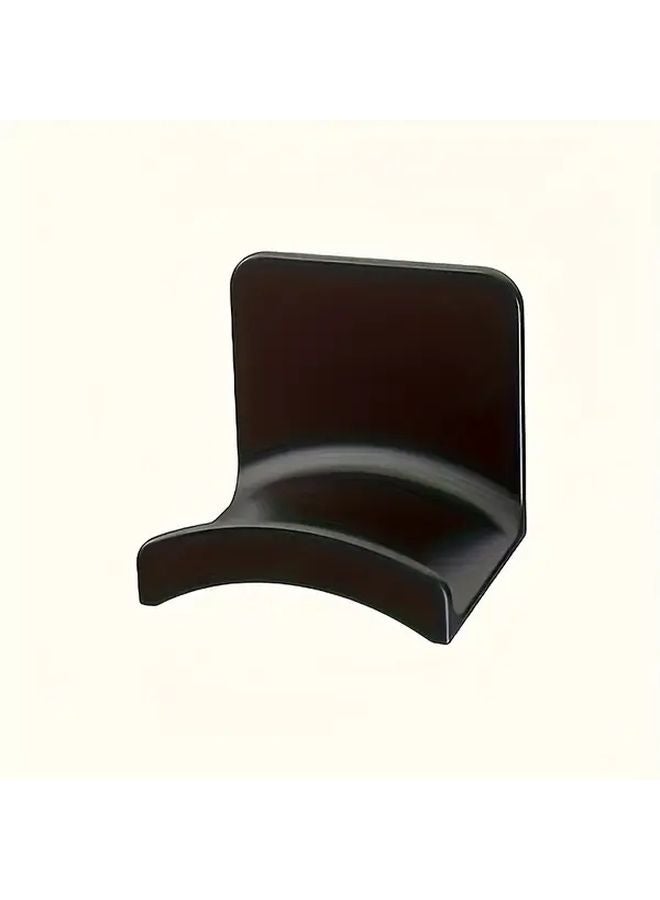 Black Wall Mounted Headphone Hat Holder No Drill Easy Installation Plastic Design - Image 5