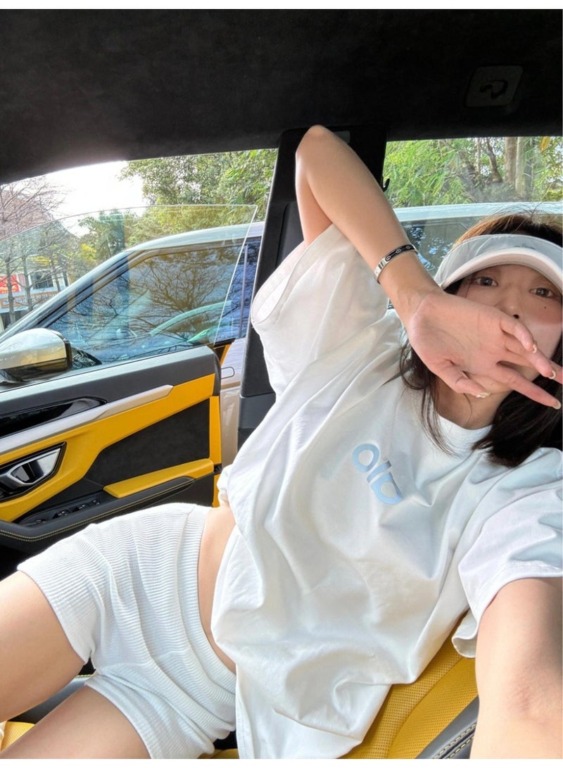 Alo Graphic Logo Loose Fit Short Sleeve T-Shirt - Round Neck - Image 5