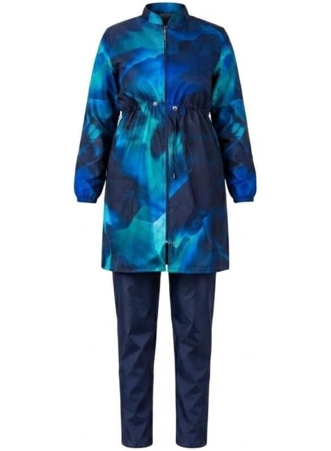 4-piece burkini swimsuit for veiled women - vest, pants, bodysuit and headscarf in quick-drying fabric for the beach and swimming pools (WP34) - Image 3
