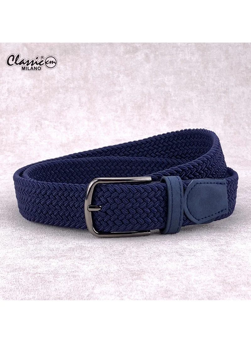 Classic Milano Braided Cotton Elastic Stretch Belt for Men & Women, Woven Canvas Web Belt with Gift Box, Adjustable Men's Belt | Full Length: 110CM (Free Size - Fits up to the waist of 40 Inches / 100 CM)