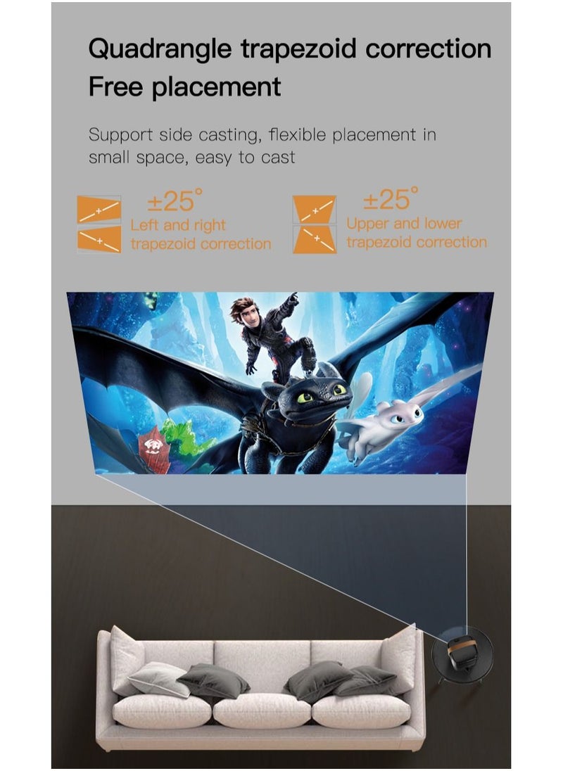 Umiio - Portable Projector 5G Android Wifi and Bluetooth Intelligent 50-150 Inches Screen Projection Higher Resolution Brightness - Image 1
