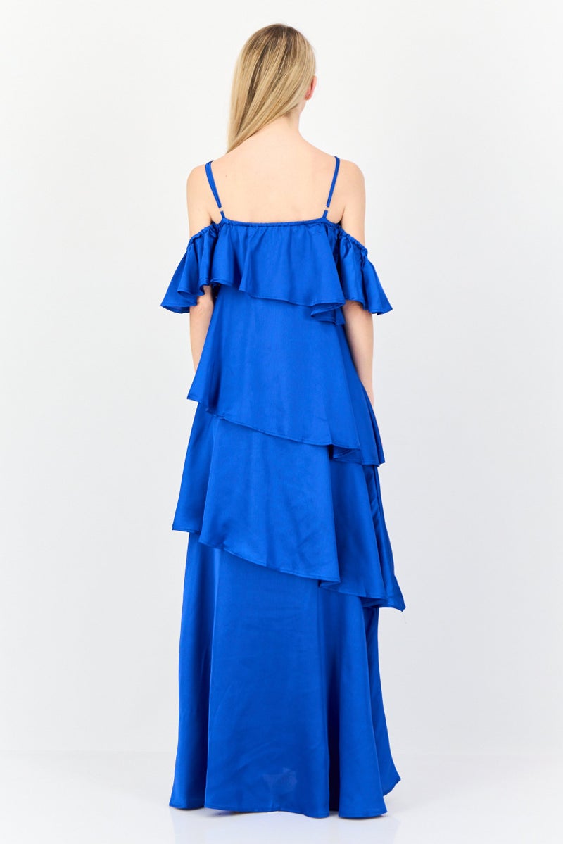 Archive Design Studio Women Plain Maxi Dress, Dark Blue - Image 3