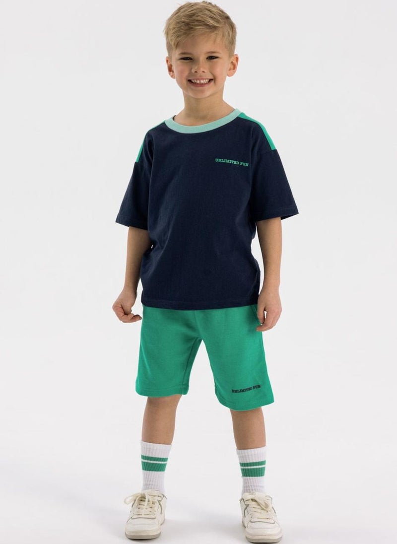 MINOTI Boy’s Two-Piece Set with Printed T-Shirt and Shorts - Image 1