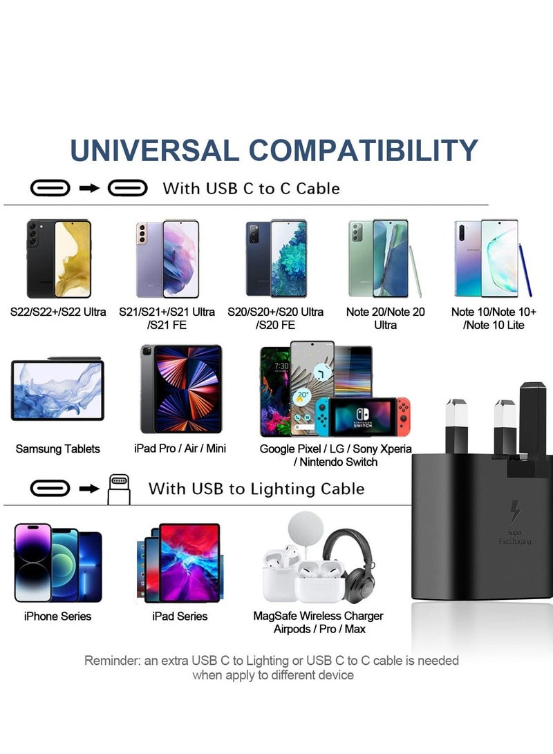 Captaintech USB C Fast Charger, 25W Fast Charger Plug for Samsung, USB C Charger Plug Compatible with Samsung Galaxy S23/S23+/S23 Ultra/S22/S22+/S22 Ultra/S21/S20/Note 20/Z Flip4/Z Fold4 (Cable Not Included) - Image 3