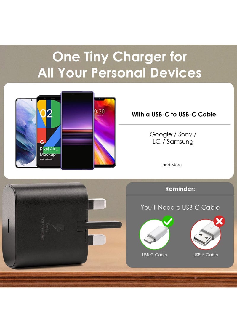 Captaintech USB C Fast Charger, 25W Fast Charger Plug for Samsung, USB C Charger Plug Compatible with Samsung Galaxy S23/S23+/S23 Ultra/S22/S22+/S22 Ultra/S21/S20/Note 20/Z Flip4/Z Fold4 (Cable Not Included) - Image 5