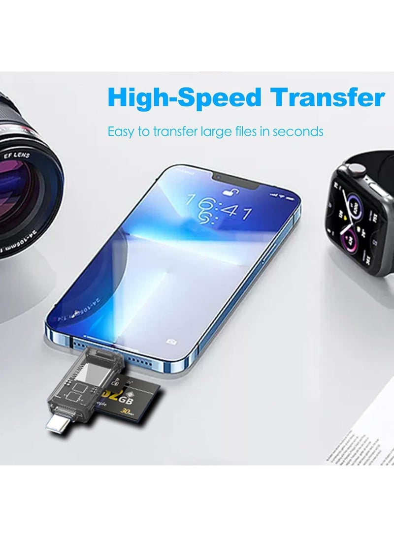 قارئ بطاقة SD/TF 2 في 1 لجهاز iPhone و iPad - Lightning و USB 3.0، توصيل وتشغيل، لا حاجة لتطبيق - متوافق مع iPhone 16/15/14/13 Pro Max، كاميرات المراقبة - Image 3
