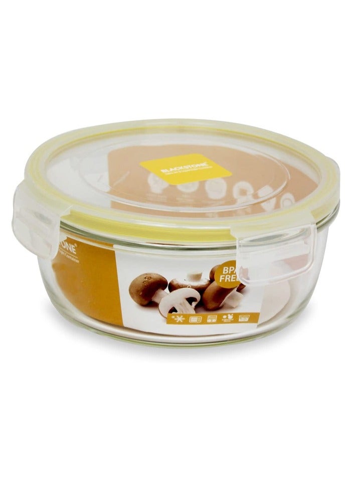 BLACKSTONE Glass Food Container with Air Tight Lid Round Shape  - Image 1