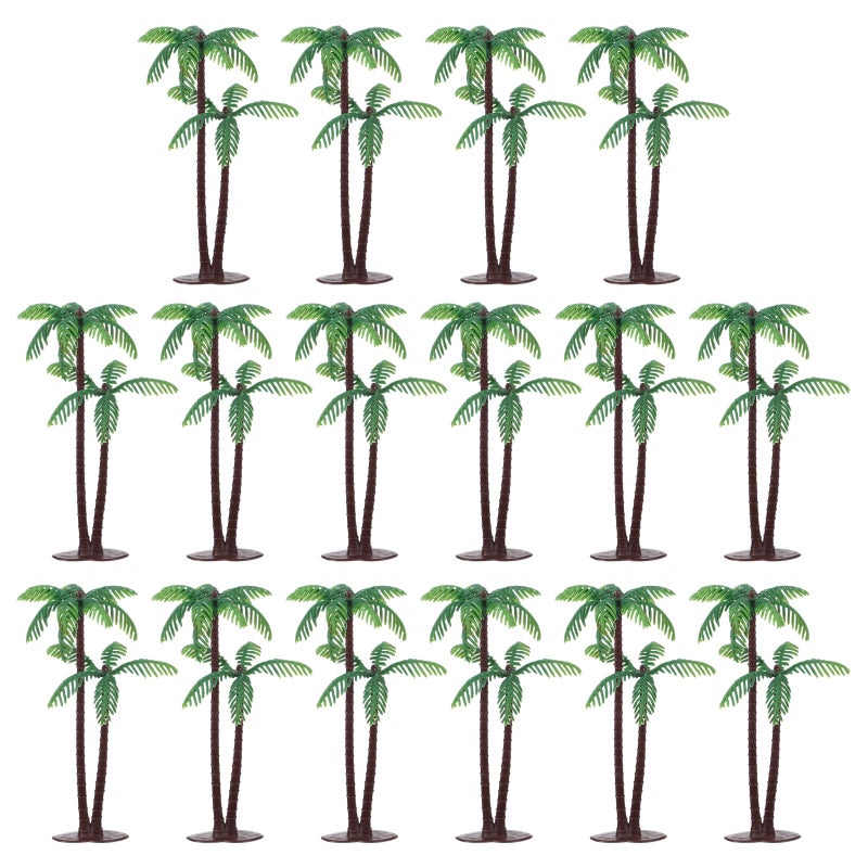 Gtziqa Palm Tree Cake Topper 16 Pcs Fake Palm Tree Decor Mini Coconut Trees Model Artificial Tropical Rainforest Greenery Plant Decoration for Micro Aquarium Garden Building Landscape Sandbox - Image 3