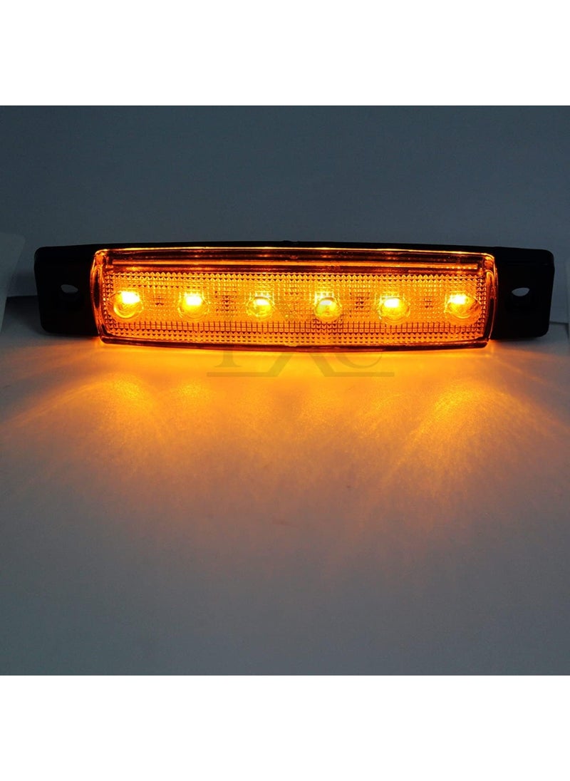 FXC FXC Smoked 6 LED Clearence Light Front Rear Side Marker Indicators Light for Truck Car Bus Trailer Van Caravan Boat, Taillight Brake Stop Lamp 12V (5x Amber + 5x Red)  - Image 3