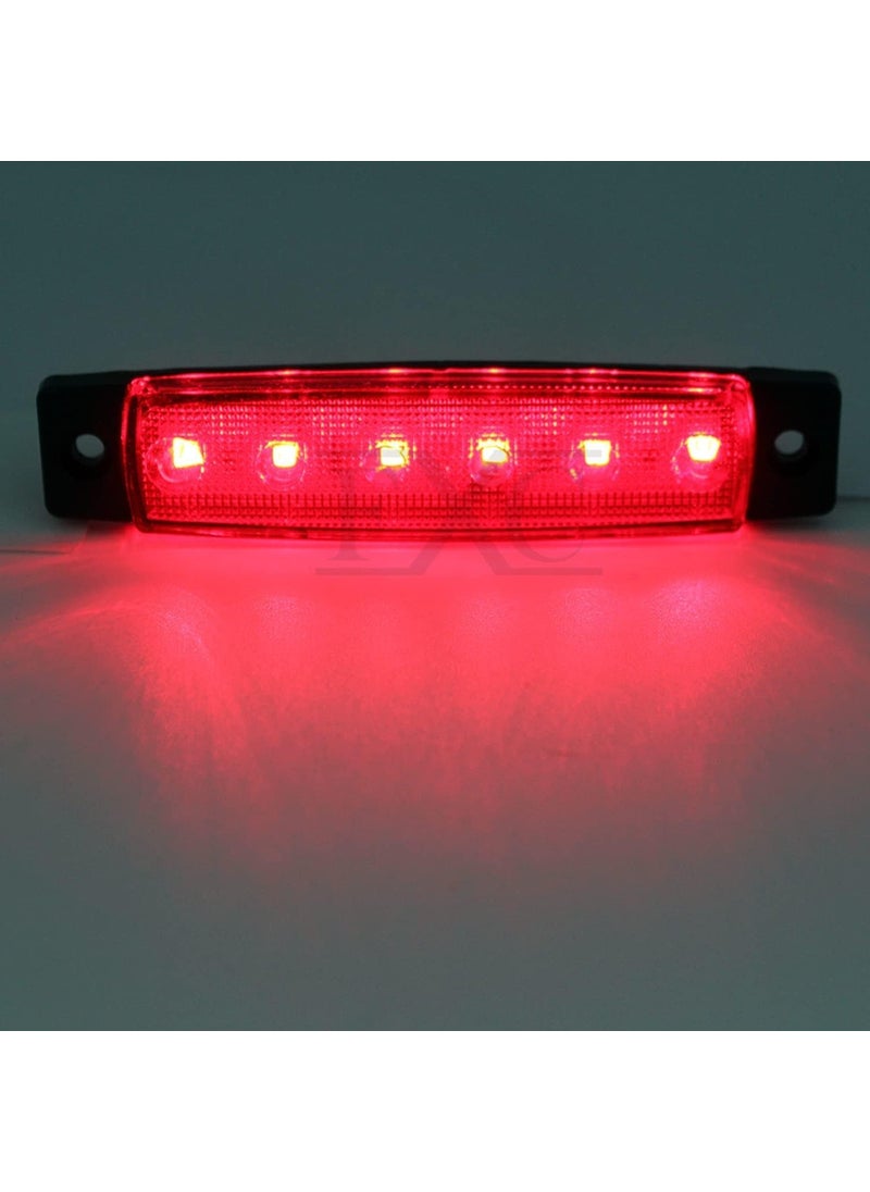FXC FXC Smoked 6 LED Clearence Light Front Rear Side Marker Indicators Light for Truck Car Bus Trailer Van Caravan Boat, Taillight Brake Stop Lamp 12V (5x Amber + 5x Red)  - Image 4