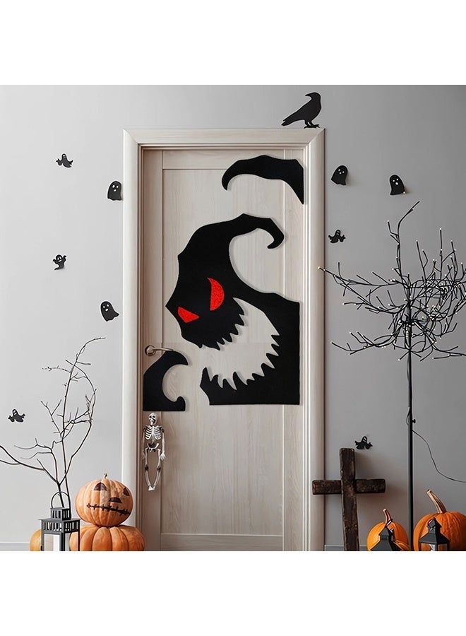 Halloween Witch's Hat And Demon Door Stickers, Horror Wallpaper Sticker for Halloween Indoor&Outdoor Decoration Party Decors - Image 2