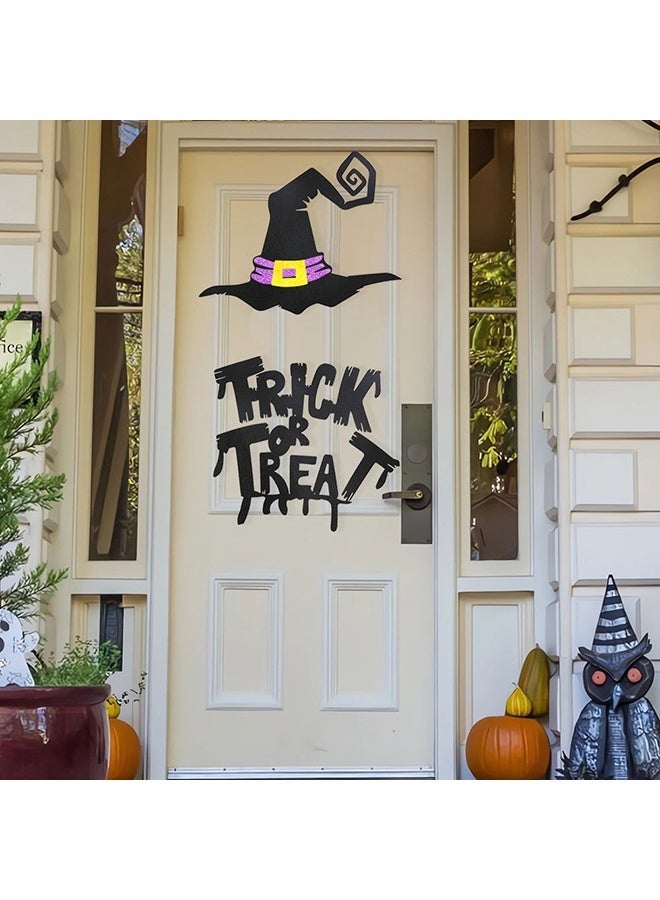 Halloween Witch's Hat And Demon Door Stickers, Horror Wallpaper Sticker for Halloween Indoor&Outdoor Decoration Party Decors - Image 3