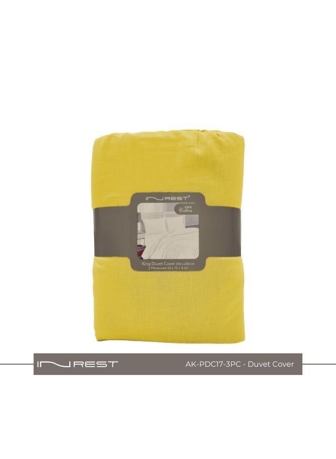 Inrest Home Plain King Duvet Set (without filling) 100% Cotton 3 Pieces - Image 1