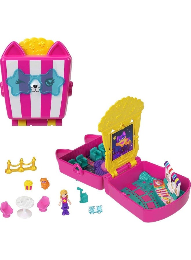 Polly Pocket مجموعة ألعاب سينما الكيتى مع فشار مدمجة - Image 2