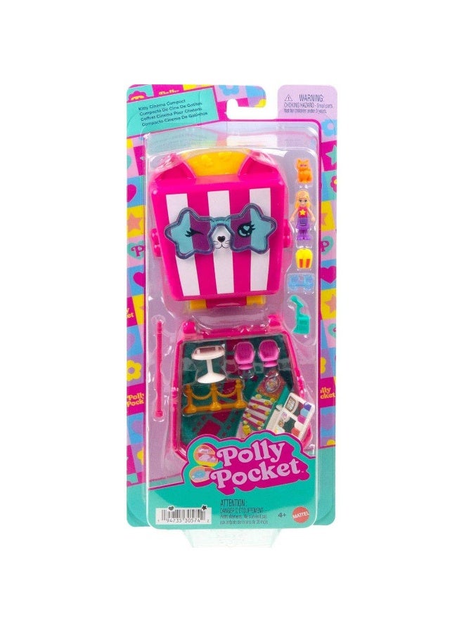 Polly Pocket مجموعة ألعاب سينما الكيتى مع فشار مدمجة - Image 1