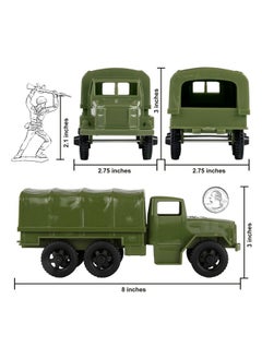 Tim Mee Toy TimMee Plastic Army Men Trucks - OD Green M34 Deuce and a Half Cargo Vehicles US Made  - Image 2