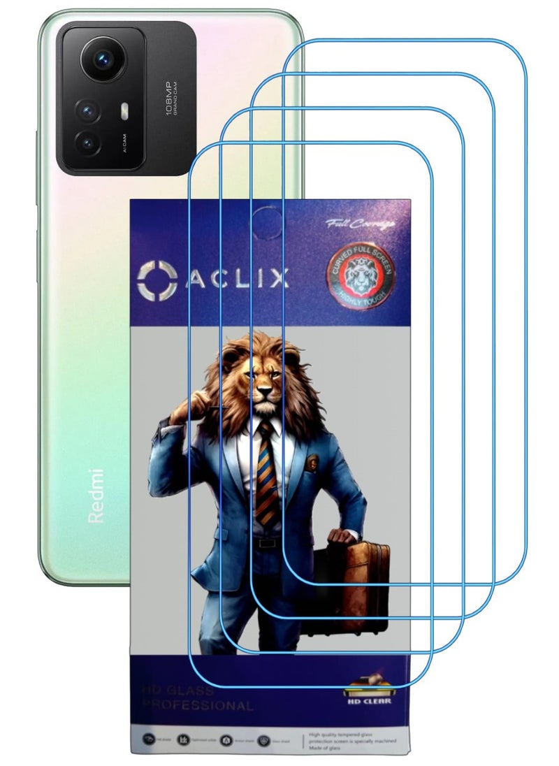 ACLIX 4 Pieces Antistatic ESD Dustproof Premium Quality High Definition Clear Tempered Glass Screen Protector Designed For Xiaomi Redmi Note 12S - Image 1