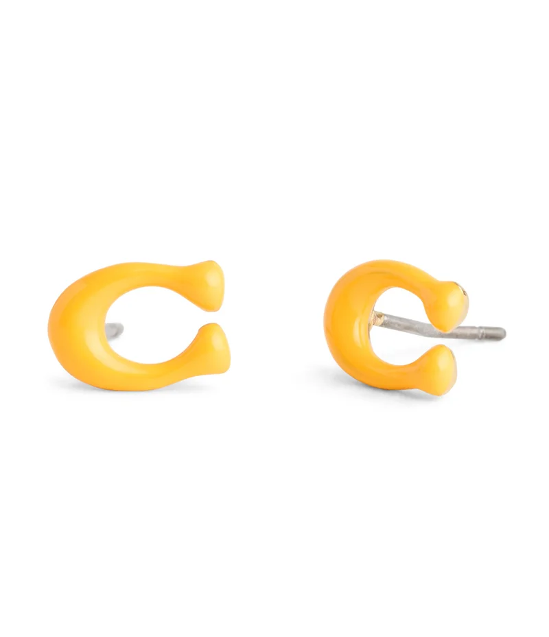 كوتش Enamel C Stud Earrings