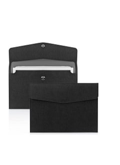SYOSI A4 Envelope File Holder, Waterproof Document Bag,  Lightweight PU Leather Multifunction Portfolio, Document File Folder, File Organizer Storage Case for Paper Document Tablet Case 2PCS Black  - Image 1