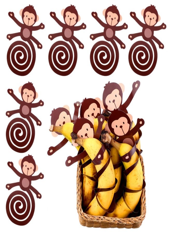 Weekgrat 24 Pcs Jungle Monkey Cutouts Banana Decorations with 60 Glue Point Dots Animal Cutouts for Zoo Birthday Hawaiian Luau Safari Theme Party Decorations Supplies - Image 1