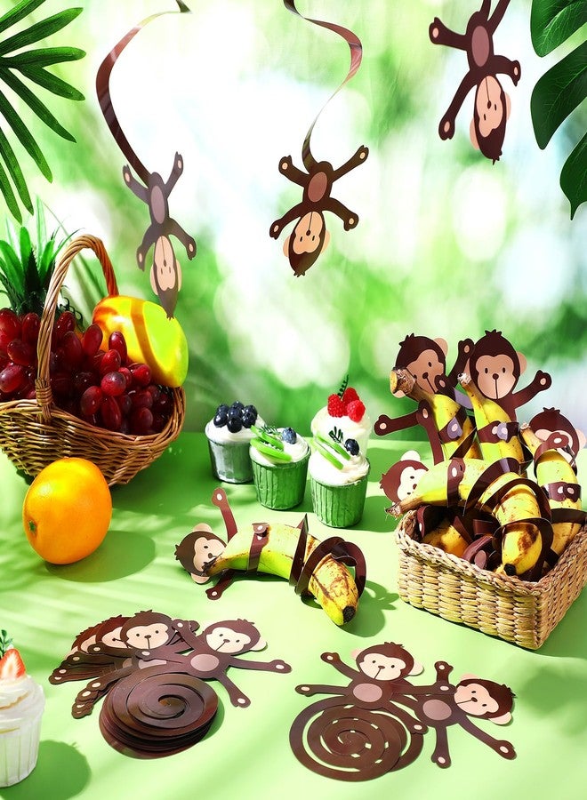 Weekgrat 24 Pcs Jungle Monkey Cutouts Banana Decorations with 60 Glue Point Dots Animal Cutouts for Zoo Birthday Hawaiian Luau Safari Theme Party Decorations Supplies - Image 4